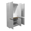 Ντουλάπα τρίφυλλη Merzia pakoworld  sonoma-λευκό 120x46.5x183εκ