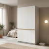 Ντουλάπα τρίφυλλη Merzia pakoworld  sonoma-λευκό 120x46.5x183εκ