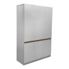 Ντουλάπα τρίφυλλη Merzia pakoworld  sonoma-λευκό 120x46.5x183εκ