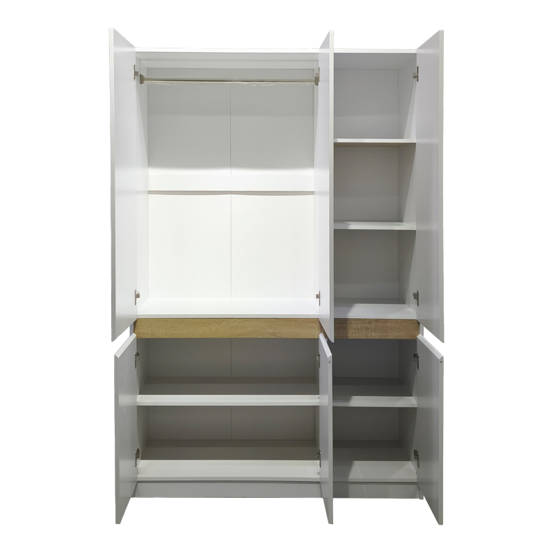 Ντουλάπα τρίφυλλη Merzia pakoworld  sonoma-λευκό 120x46.5x183εκ