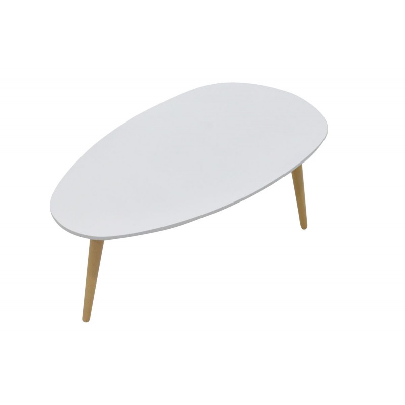 Τραπέζι σαλονιού HAMILTON pakoworld χρώμα λευκό-φυσικό 89x48x33εκ