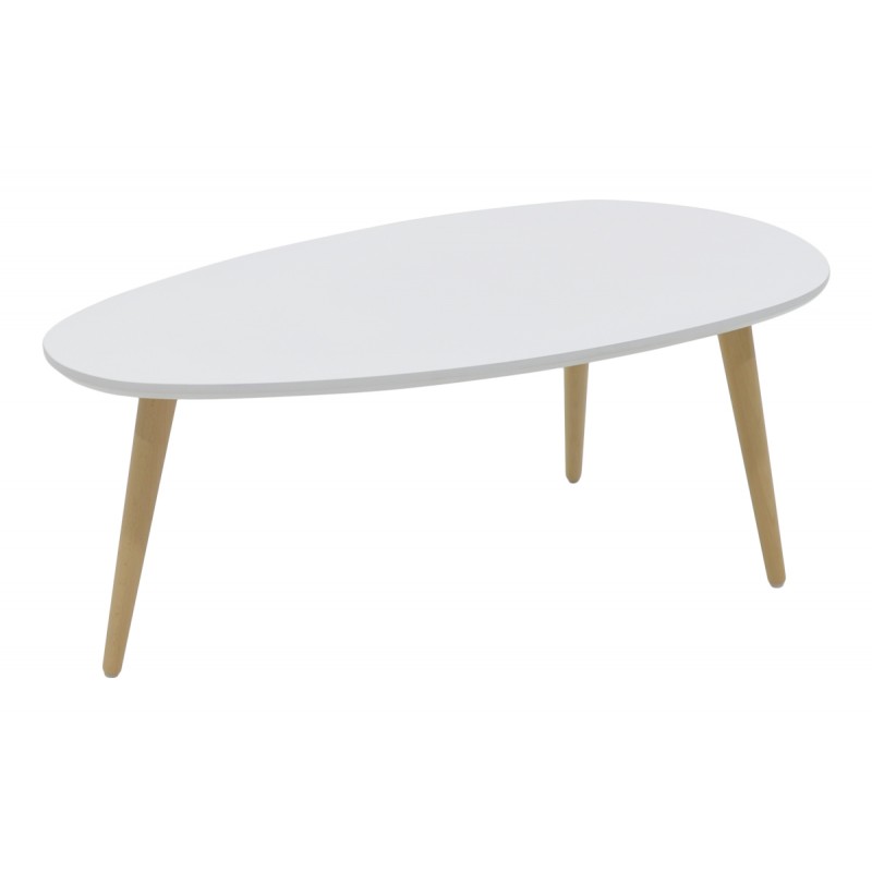 Τραπέζι σαλονιού HAMILTON pakoworld χρώμα λευκό-φυσικό 89x48x33εκ