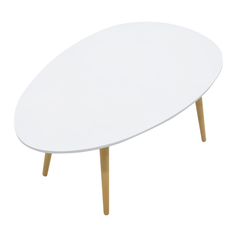 Τραπέζι σαλονιού HAMILTON pakoworld χρώμα λευκό-φυσικό 98x60x38εκ