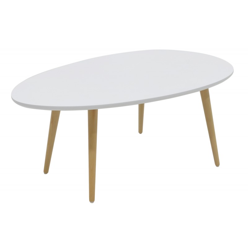 Τραπέζι σαλονιού HAMILTON pakoworld χρώμα λευκό-φυσικό 98x60x38εκ