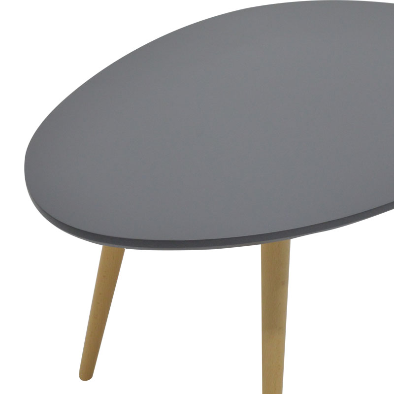 Τραπέζι σαλονιού HAMILTON pakoworld χρώμα ανθρακί φυσικό 98x60x38εκ