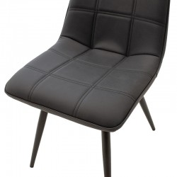 Chair Nely pakoworld metal dark grey pu black Chair Nely pakoworld metal dark grey pu black