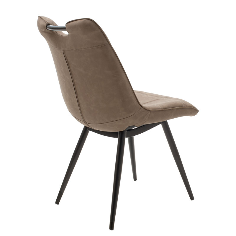 Chair Nely pakoworld metal black pu brown antique