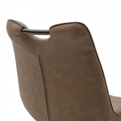 Chair Nely pakoworld metal black pu brown antique