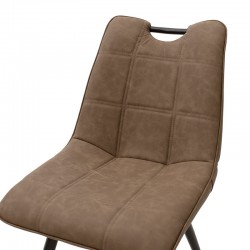 Chair Nely pakoworld metal black pu brown antique