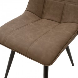 Chair Nely pakoworld metal black pu brown antique