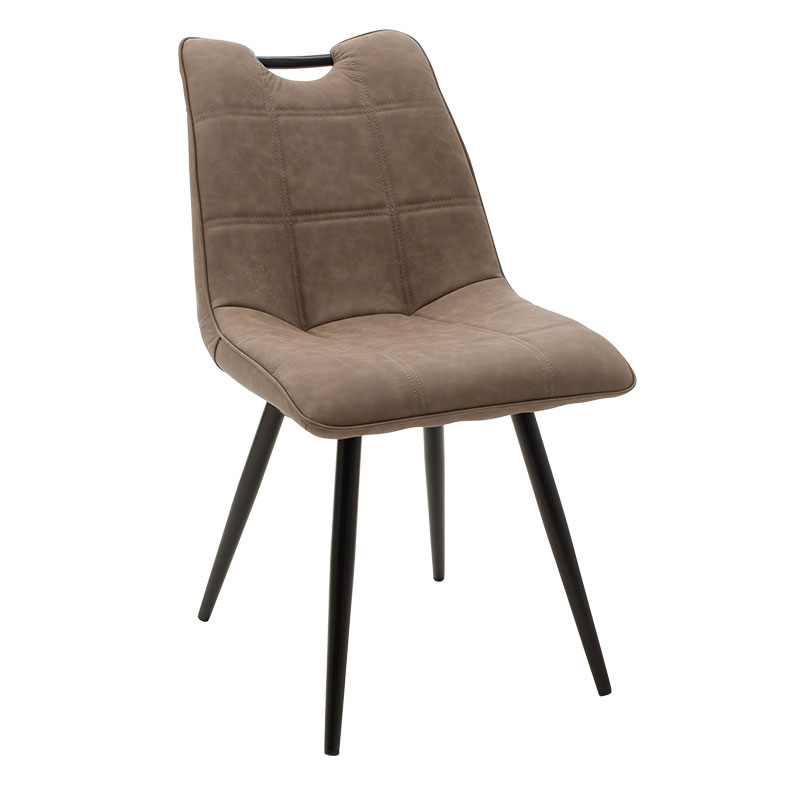 Chair Nely pakoworld metal black pu brown antique