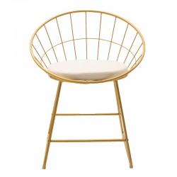 Seth pakoworld chair golden metal wire with white pvc cushion Seth pakoworld chair golden metal wire with white pvc cushion