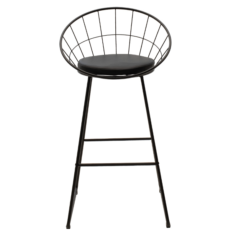 Seth pakoworld bar stool black metal wire with black pvc cushion Seth pakoworld bar stool black metal wire with black pvc cushion
