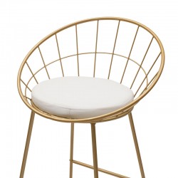 Seth pakoworld bar stool golden metal wire with white pvc cushion Seth pakoworld bar stool golden metal wire with white pvc cushion