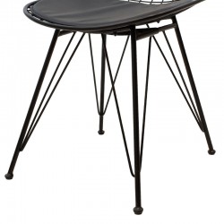 Taj pakoworld metal chair black with black PVC cushion Taj pakoworld metal chair black with black PVC cushion