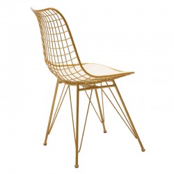 Taj pakoworld metal chair golden with white PVC cushion Taj pakoworld metal chair golden with white PVC cushion