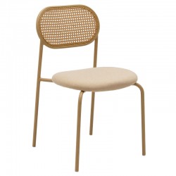 James chair pakoworld pe rattan fabric beige-metal natural James chair pakoworld pe rattan fabric beige-metal natural