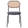 Καρέκλα James pakoworld στοιβαζόμενη pe rattan μπεζ-pu μαύρο-μέταλλο φυσικό