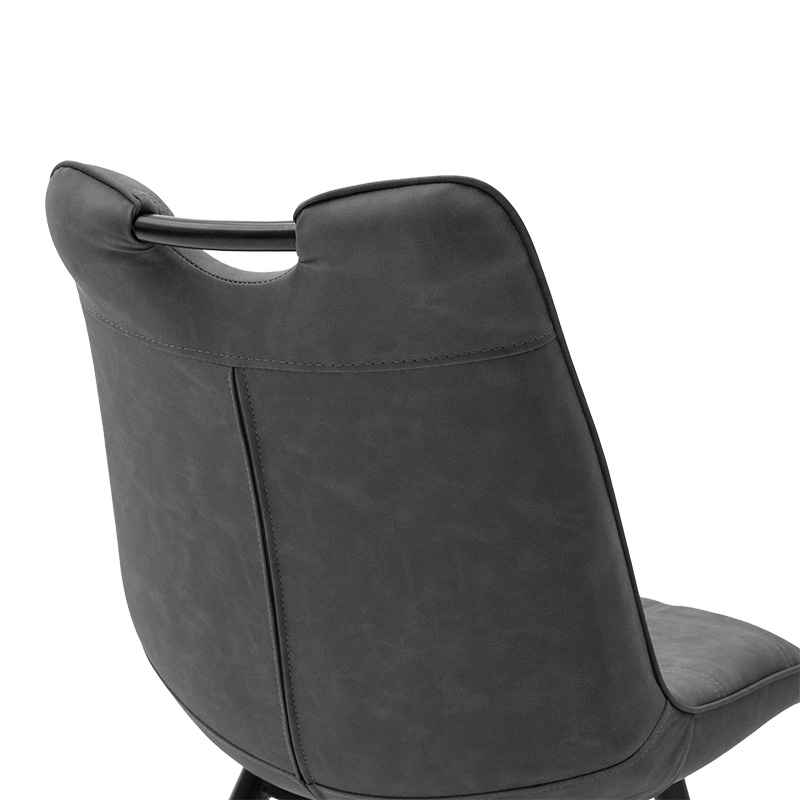 Καρέκλα Nely pakoworld PU ανθρακί antique-μαύρο πόδι