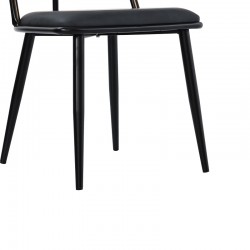 Giulia chair pakoworld pe rattan beige-pu black grey-metal black 49x52x80cm Giulia chair pakoworld pe rattan beige-pu black grey-metal black 49x52x80cm