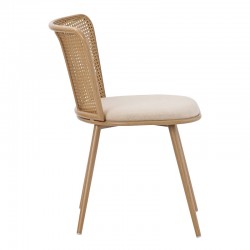 Daniele chair pakoworld pe rattan beige-fabric beige-metal natural 46.5x57.5x77.5cm Daniele chair pakoworld pe rattan beige-fabric beige-metal natural 46.5x57.5x77.5cm