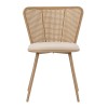 Καρέκλα Daniele pakoworld φυσικό pe rattan-μπεζ ύφασμα-φυσικό μέταλλο 46.5x57.5x77.5εκ