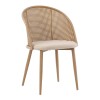 Riccardo chair pakoworld pe rattan beige-fabric beige-metal natural 56x52x82cm