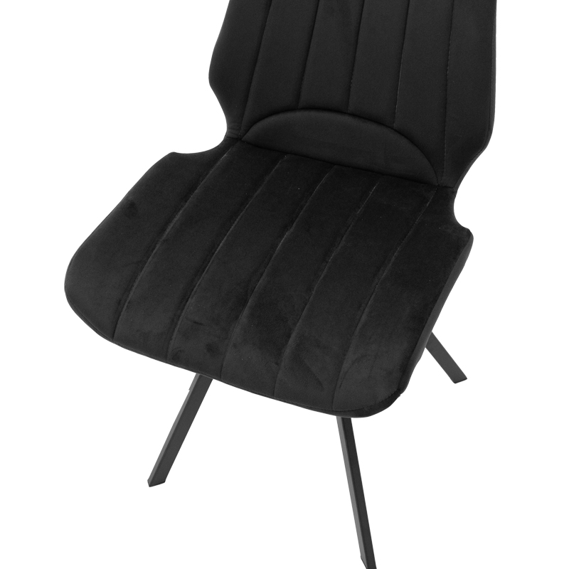 Chair Sabia pakoworld velvet black-black metal leg 46x55x80cm Chair Sabia pakoworld velvet black-black metal leg 46x55x80cm