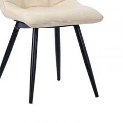 Chair Nely pakoworld pu light beige-black metal leg 45x61x85cm Chair Nely pakoworld pu light beige-black metal leg 45x61x85cm