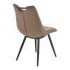 Nely chair pakoworld brown velvet with black leg 47x61x85cm