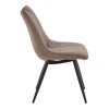 Nely chair pakoworld brown velvet with black leg 47x61x85cm