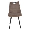 Nely chair pakoworld brown velvet with black leg 47x61x85cm