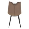 Nely chair pakoworld brown velvet with black leg 47x61x85cm
