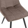 Nely chair pakoworld brown velvet with black leg 47x61x85cm