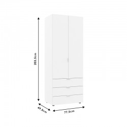 Ντουλάπα ρούχων Lila pakoworld δίφυλλη sonoma 77.5x49.5x203.5εκ