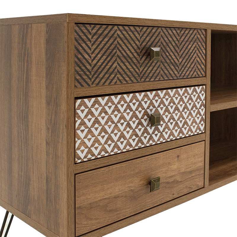 Tv unit Boho pakoworld in walnut color 120x39x64cm