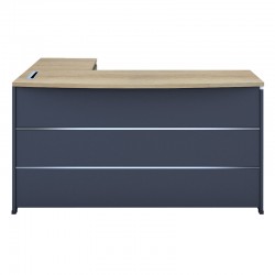 Commercial desk reversible Lotus pakoworld oak-dark grey 180x160x75cm Commercial desk reversible Lotus pakoworld oak-dark grey 180x160x75cm