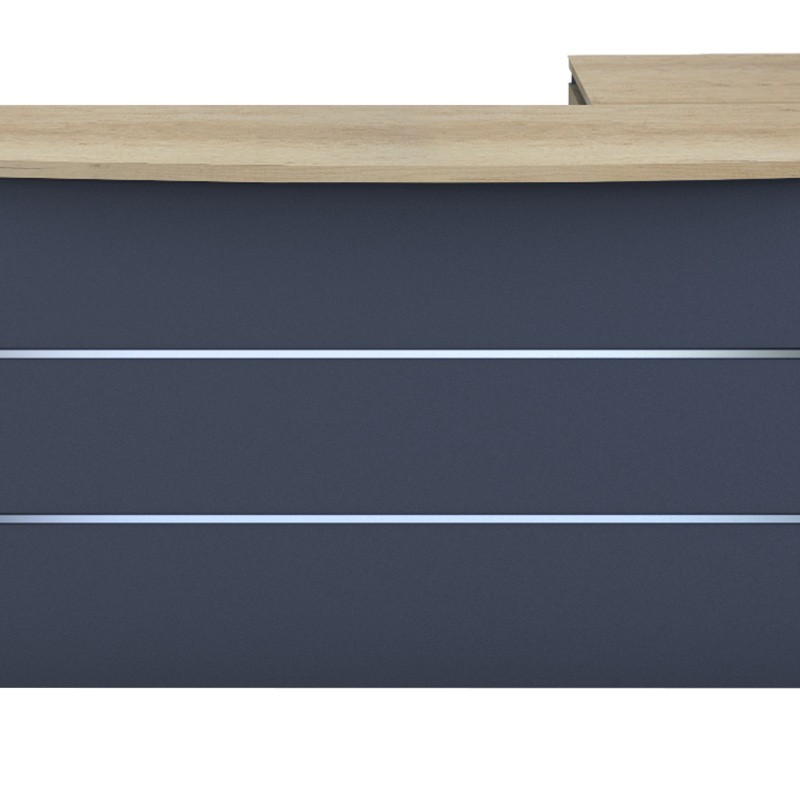 Γραφείο εργασίας επαγγελματικό Lotus pakoworld αναστρέψιμο φυσικό-ανθρακί 180x160x75εκ