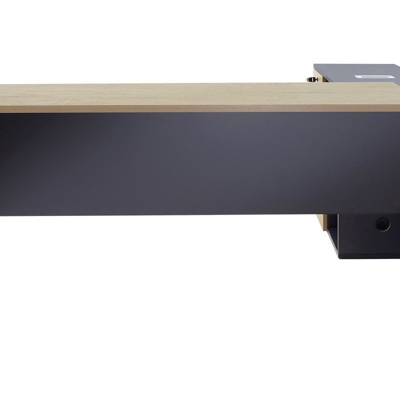 Γραφείο εργασίας επαγγελματικό Lotus pakoworld αναστρέψιμο σε φυσικό-ανθρακί 180x160x75εκ