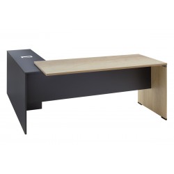Commercial desk reversible Lotus pakoworld oak-dark grey color 180x160x75cm Commercial desk reversible Lotus pakoworld oak-dark grey color 180x160x75cm