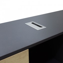 Commercial desk reversible Lotus pakoworld oak-dark grey color 180x160x75cm Commercial desk reversible Lotus pakoworld oak-dark grey color 180x160x75cm
