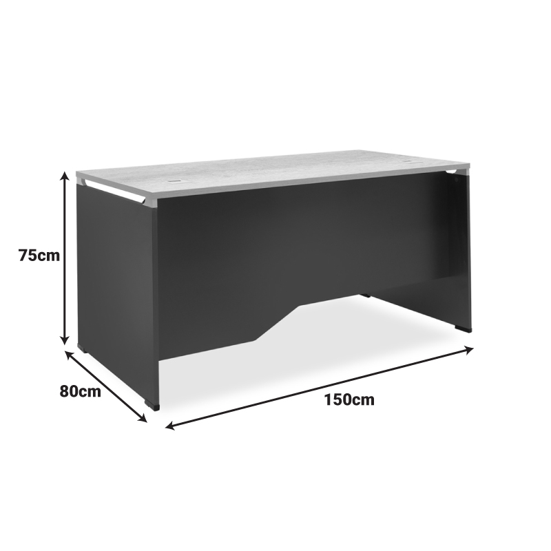 Manager table Lotus pakoworld in oak-dark grey 150x80x75cm