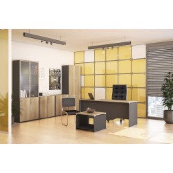 Bookcase Lotus pakoworld in oak - dark grey color 80x40x80cm Bookcase Lotus pakoworld in oak - dark grey color 80x40x80cm