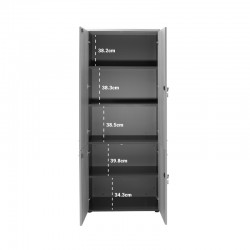 Bookcase with four wooden doors Lotus pakoworld in oak - dark grey color 80x40,5x200cm
