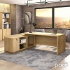 Work desk professional Amazon pakoworld left corner sonoma color 180x160x76cm
