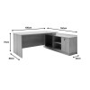 Work desk professional Amazon pakoworld right corner sonoma color 180x160x76cm