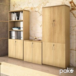 Bookcase with four wooden doors Amazon pakoworld sonoma 80x40x200cm Bookcase with four wooden doors Amazon pakoworld sonoma 80x40x200cm