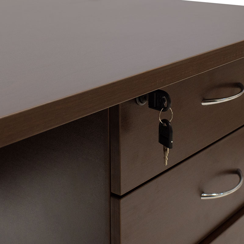 Office table with drawers Amazon pakoworld walnut 120x70x75cm Office table with drawers Amazon pakoworld walnut 120x70x75cm