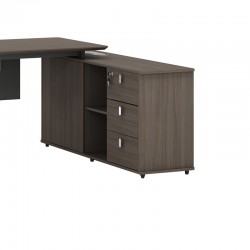 Work reversible desk professional Denith pakoworld charcoal-walnut 180x160x75cm Work reversible desk professional Denith pakoworld charcoal-walnut 180x160x75cm