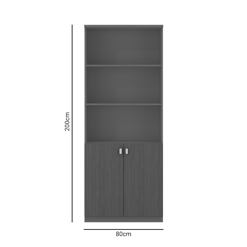 Bookcase professional Denith pakoworld dark grey 80x40x200cm Bookcase professional Denith pakoworld dark grey 80x40x200cm